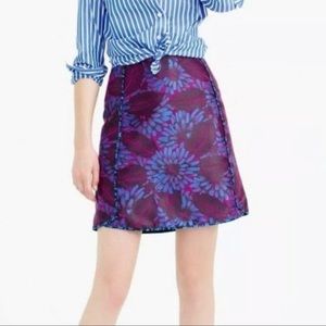 J. Crew Jacquard Skirt in midnight floral